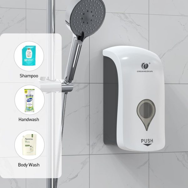 Manual Foam Soap Dispenser, 35oz (1000ml) Commercial Refillable Foaming Soap Dispenser-White, CHUANGDIAN - Image 2